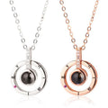 I Love You in 100 Languages Projection Pendant Necklace
