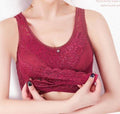 Front Cross Side Buckle Wireless Lace Bra