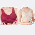 Front Cross Side Buckle Wireless Lace Bra