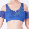 Front Cross Side Buckle Wireless Lace Bra
