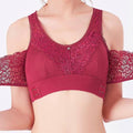 Front Cross Side Buckle Wireless Lace Bra