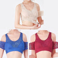 Front Cross Side Buckle Wireless Lace Bra