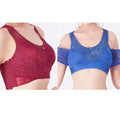 Front Cross Side Buckle Wireless Lace Bra