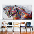 Multi-Color Race Horses HD Canvas