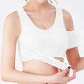 Front Cross Side Buckle Wireless Lace Bra